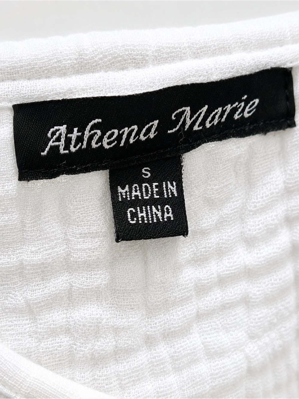 Asymmetrical White Textured Pocket-Knot Summer Dress - Picture 5 of 6